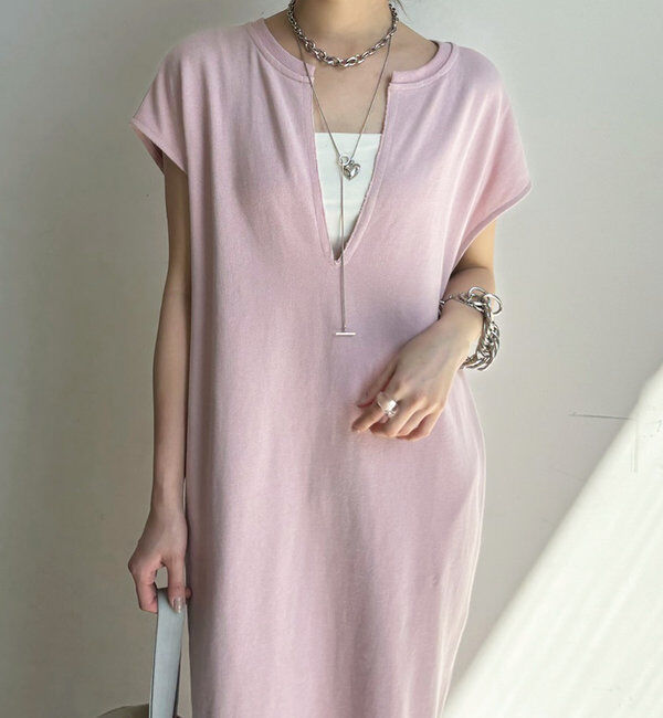  「【SAKURA 企画】【一部WEB限定カラー】深Vスウェットワンピース」|ワンピース|