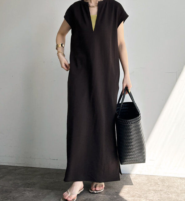  「【SAKURA 企画】【一部WEB限定カラー】深Vスウェットワンピース」|ワンピース|