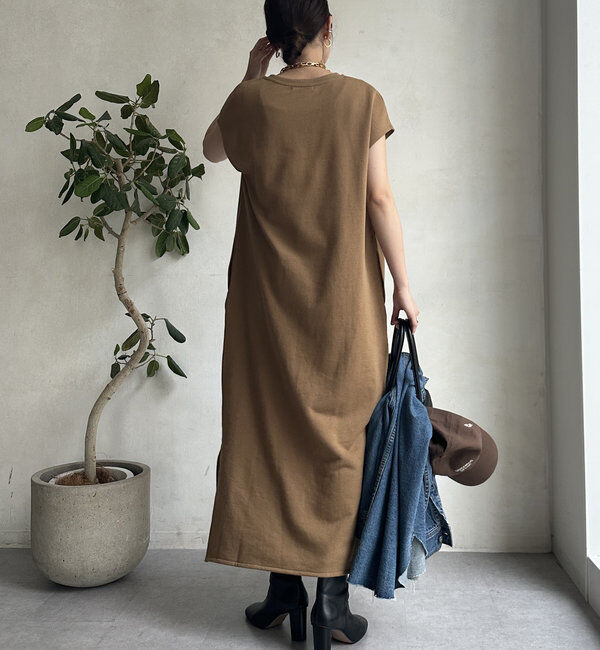  「【SAKURA 企画】【一部WEB限定カラー】深Vスウェットワンピース」|ワンピース|