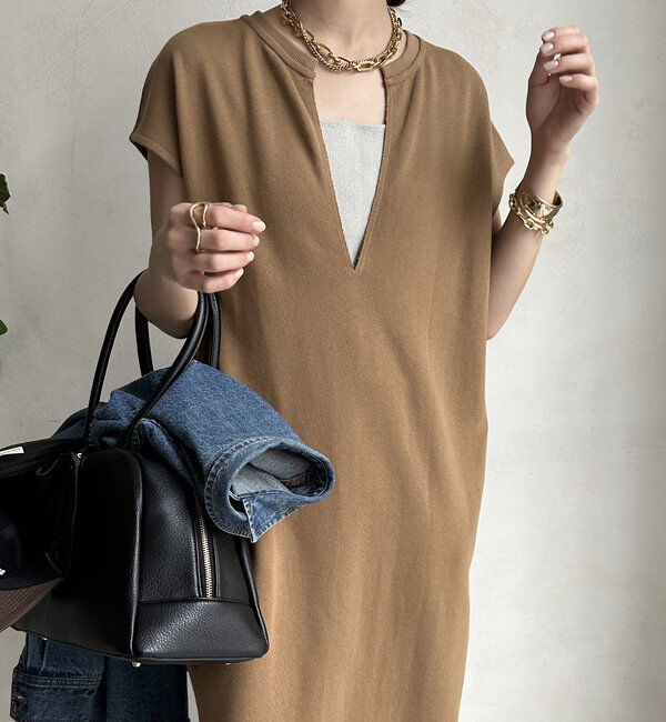  「【SAKURA 企画】【一部WEB限定カラー】深Vスウェットワンピース」|ワンピース|