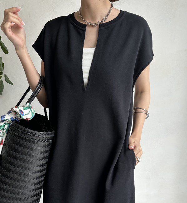  「【SAKURA 企画】【一部WEB限定カラー】深Vスウェットワンピース」|ワンピース|