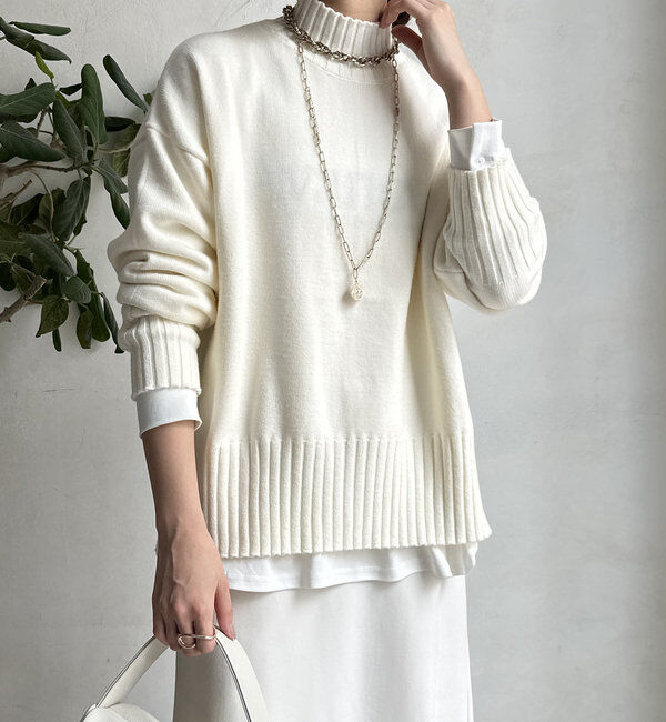  「【WEB限定】モッチリミドルゲージハイネックニット」|ニット・セーター|