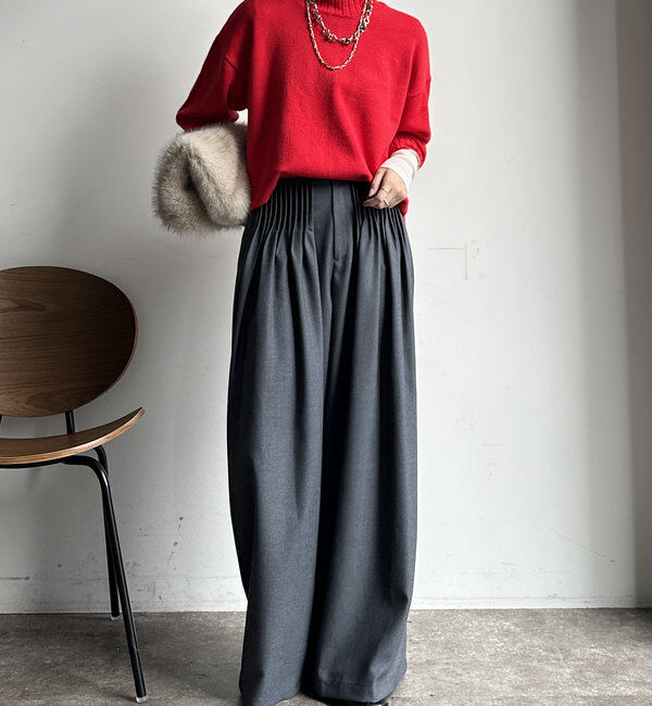  「【WEB限定】モッチリミドルゲージハイネックニット」|ニット・セーター|