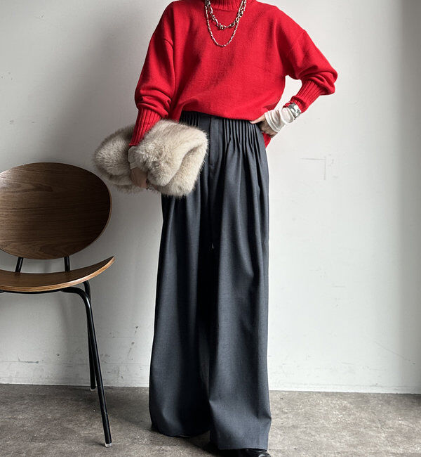  「【WEB限定】モッチリミドルゲージハイネックニット」|ニット・セーター|