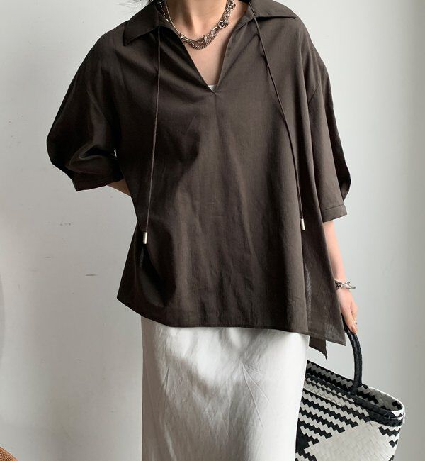  「【WEB限定】襟付スキッパーシャツ」|シャツ・ブラウス|