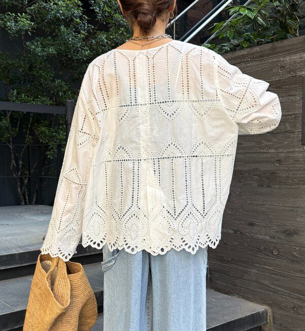  「刺繍レースカーディガン」|シャツ・ブラウス|