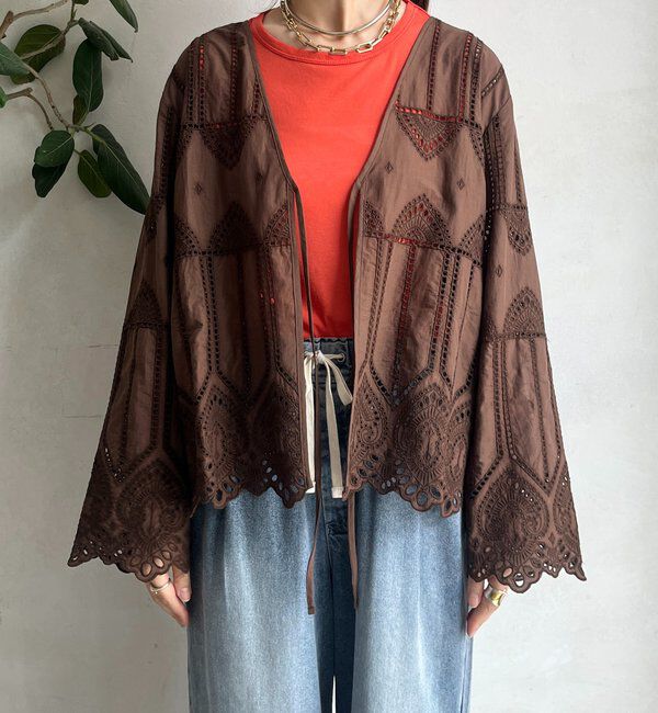  「刺繍レースカーディガン」|シャツ・ブラウス|