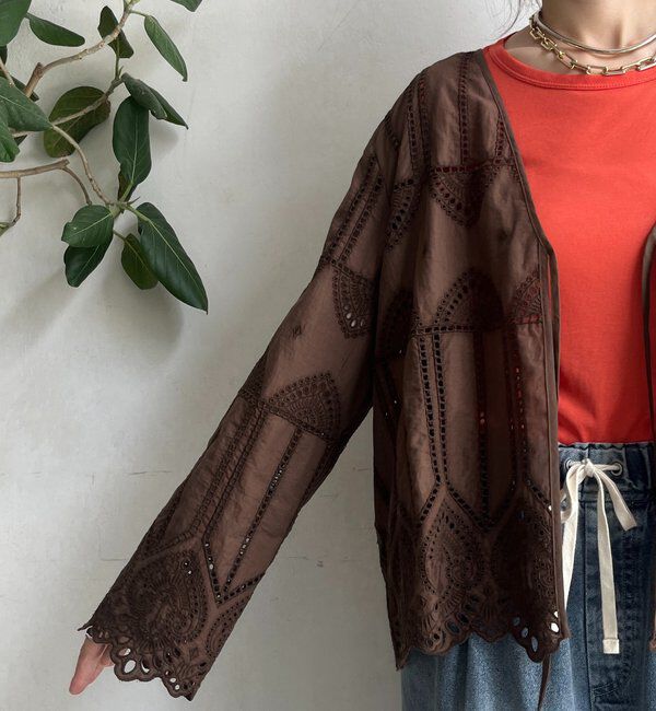  「刺繍レースカーディガン」|シャツ・ブラウス|