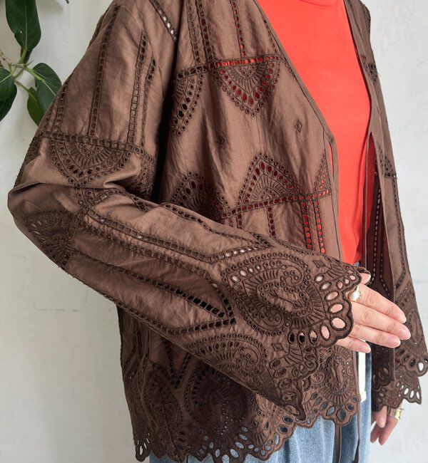  「刺繍レースカーディガン」|シャツ・ブラウス|