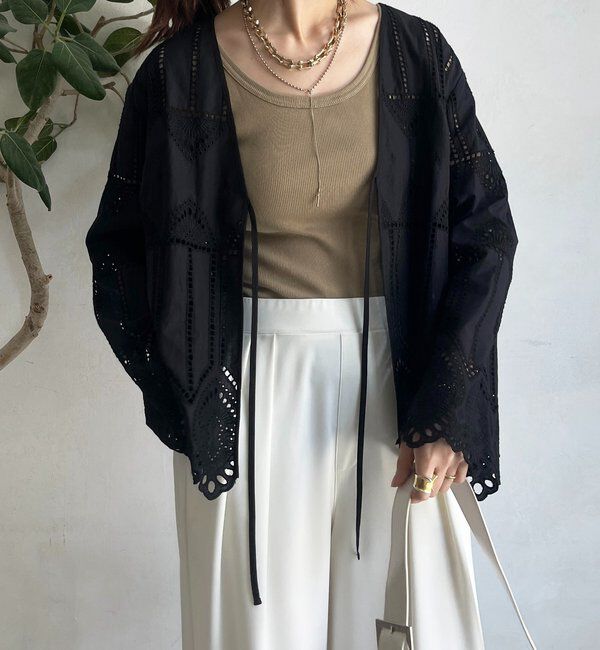  「刺繍レースカーディガン」|シャツ・ブラウス|