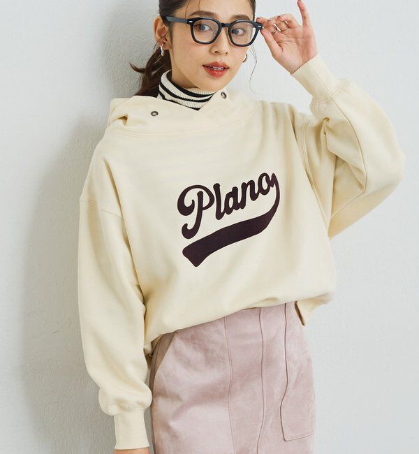  「《大人カジュアルに》裏毛ロゴデザインネックプルオーバー」|Tシャツ・カットソー|エクリュ