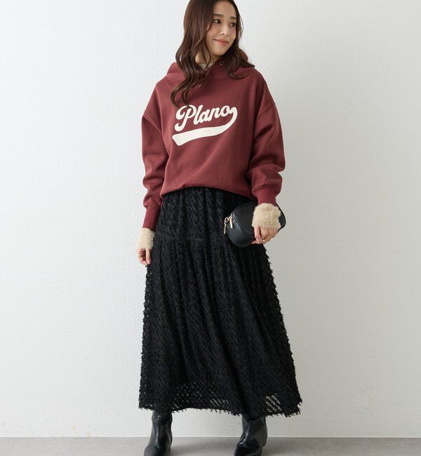  「《大人カジュアルに》裏毛ロゴデザインネックプルオーバー」|Tシャツ・カットソー|