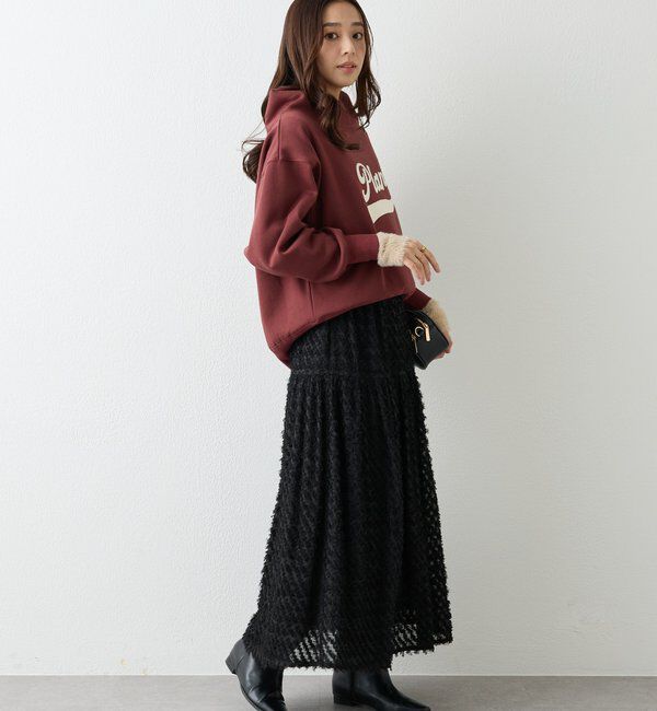  「《大人カジュアルに》裏毛ロゴデザインネックプルオーバー」|Tシャツ・カットソー|