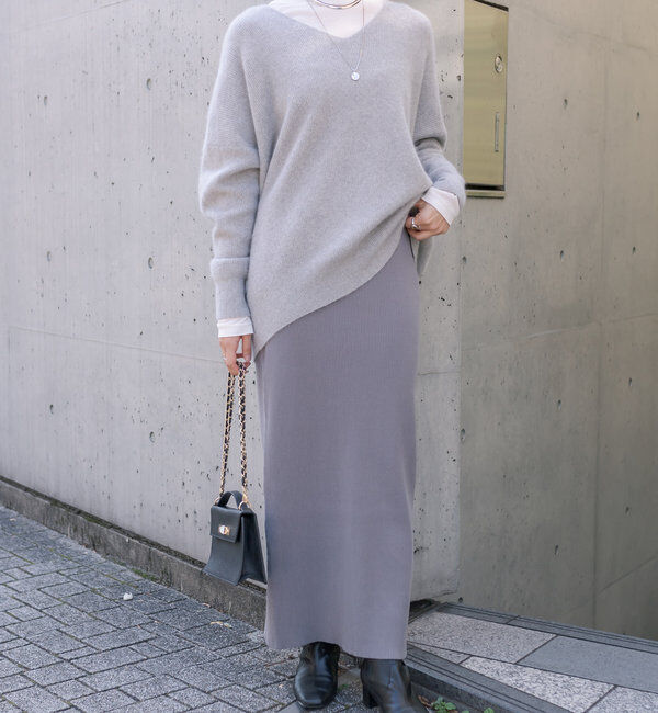  「予約【新色追加/マイナス3kg/レビュー高評価☆】リブタイトスカート」|スカート|