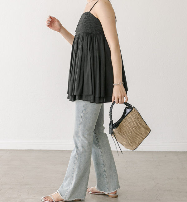  「【MONN.:. (モン)】フレアデニム」|デニム|