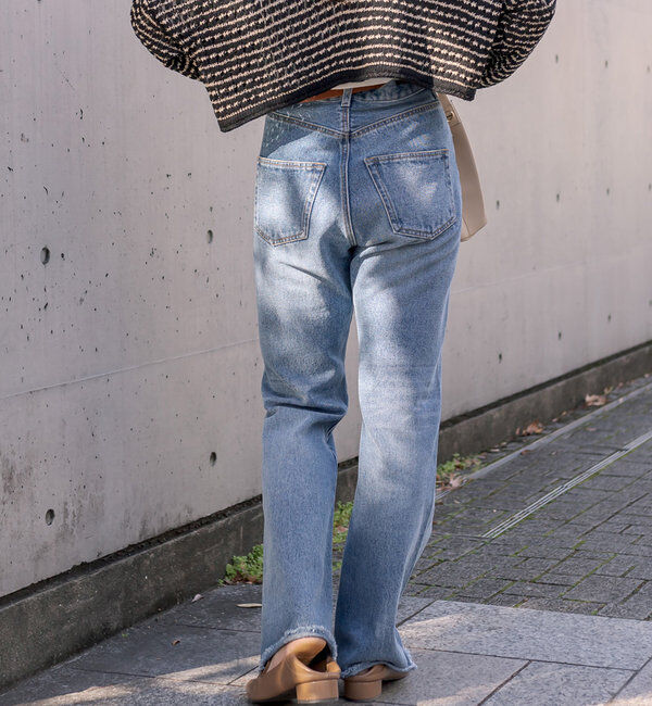  「【MONN.:. (モン)】フレアデニム」|デニム|