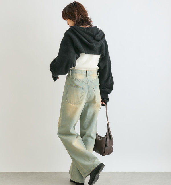  「【MONN.:.(モン)】ハイライズダメージDENIM」|デニム|