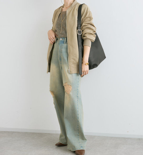  「【MONN.:.(モン)】ハイライズダメージDENIM」|デニム|