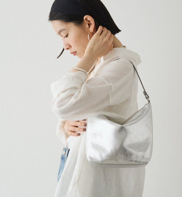  「ソフトレザーシンプルショルダーバッグ［silver］」|ショルダー・メッセンジャー|
