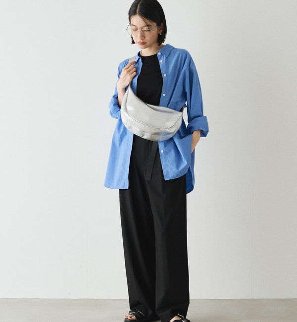  「ソフトレザーラウンドショルダーバッグ［silver］」|ショルダー・メッセンジャー|