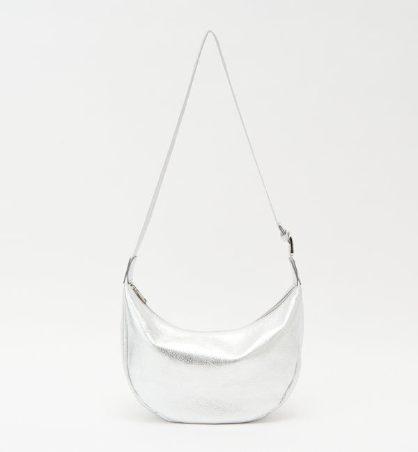  「ソフトレザーラウンドショルダーバッグ［silver］」|ショルダー・メッセンジャー|