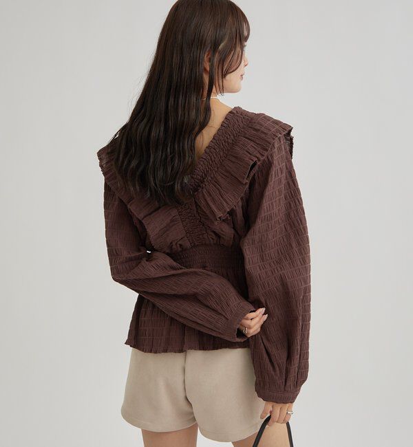  「スクエアシャーリングブラウス」|シャツ・ブラウス|