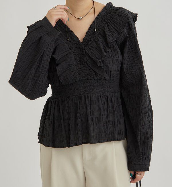  「スクエアシャーリングブラウス」|シャツ・ブラウス|