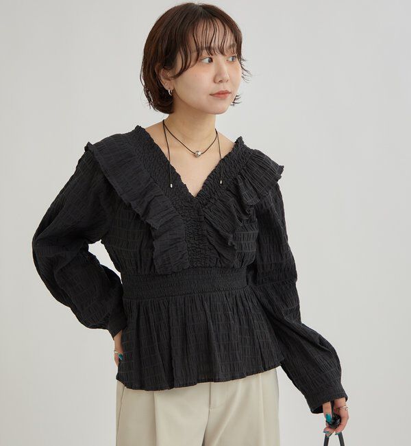  「スクエアシャーリングブラウス」|シャツ・ブラウス|