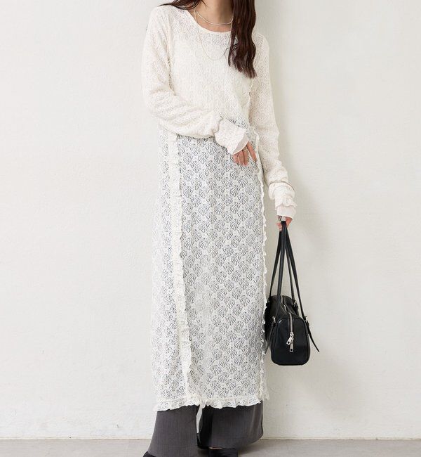  「カットレース切替ワンピース」|ワンピース|