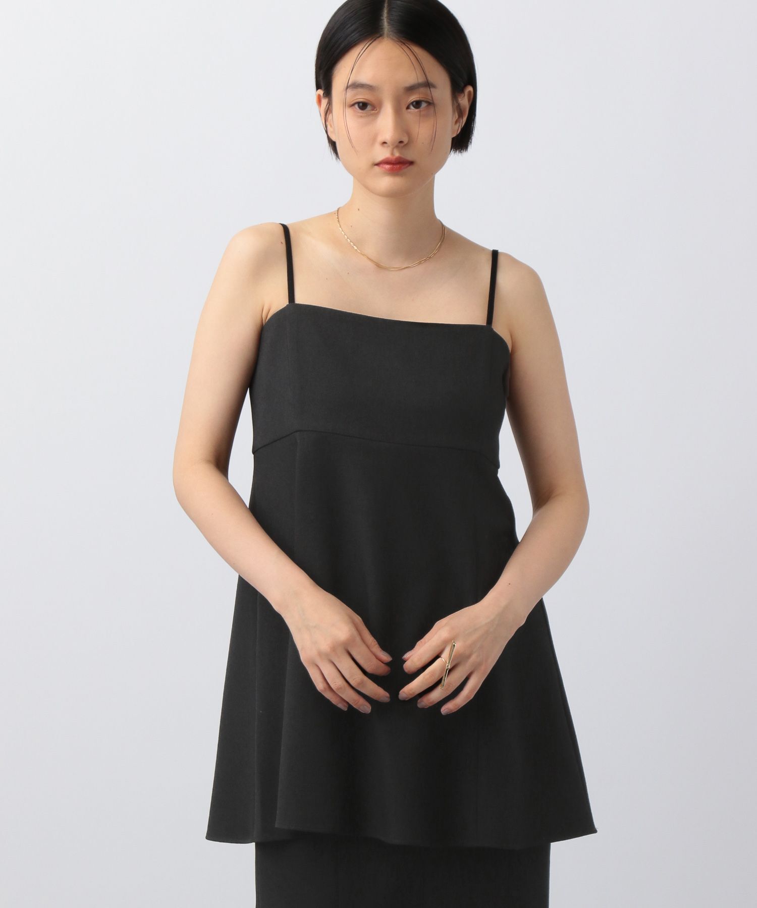A part by 「【セットアップ対応】ウールライクフレアキャミソール」|シャツ・ブラウス|ブラック