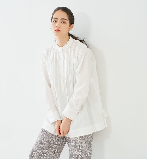 collex「タックフリルブラウス」|シャツ・ブラウス|ホワイト
