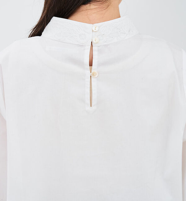 collex「レース切替スタインドカラーブラウス」|シャツ・ブラウス|