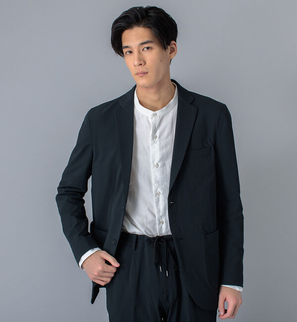 ABAHOUSE「【セットアップ対応  / ストームフリース】4WAYストレッチ ジャケット」|テーラードジャケット|ブラック