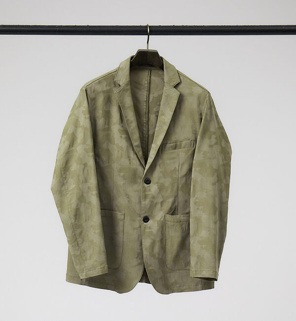 ABAHOUSE「【セットアップ対応】カモフラ柄 ジャガード ストレッチ ジャケット」|その他|ベージュ