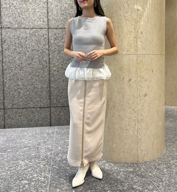 Rouge vif「【一部店舗限定】フロントZIPストレッチハイウエストスカート」|スカート|