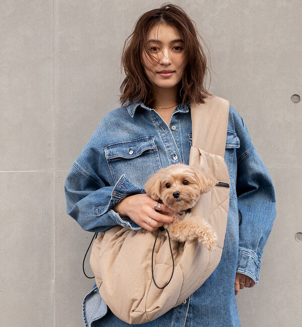 LOWELL things「MATIE/ スリングバッグ・ペットキャリーバッグ【Produce by 有末」|ショルダー・メッセンジャー|ベージュ