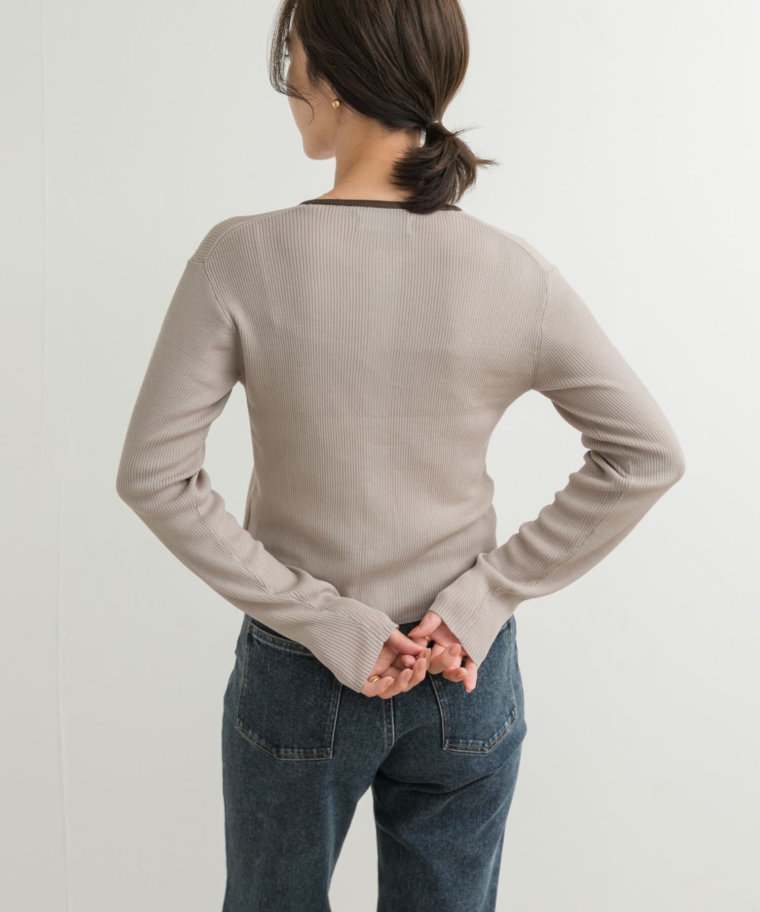 URBAN RESEARCH DOORS「『別注』Audrey and John Wad&times;DOORS　バイカラーカーディガン」|カーディガン|