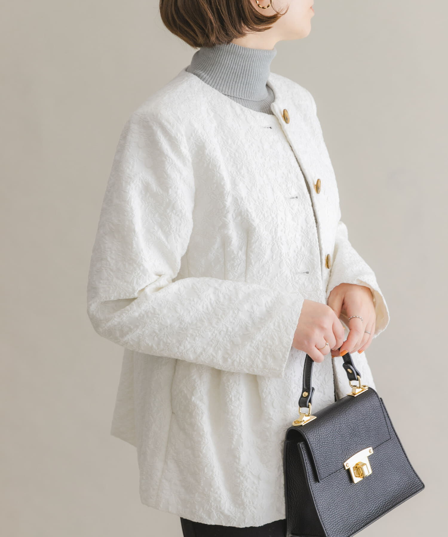 URBAN RESEARCH ROSSO「F by ROSSO　ジャガード中綿ジャケット」|ダウン|