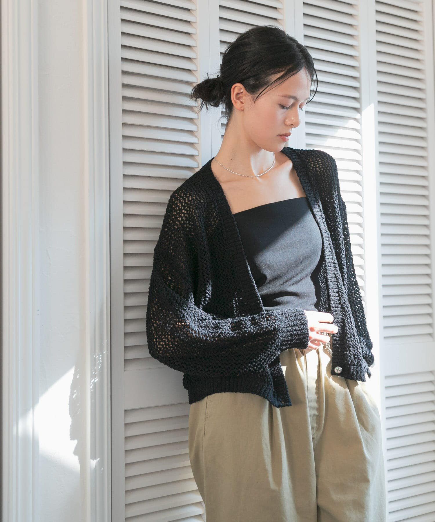 URBAN RESEARCH「透かし柄2WAYニットカーディガン」|カーディガン|