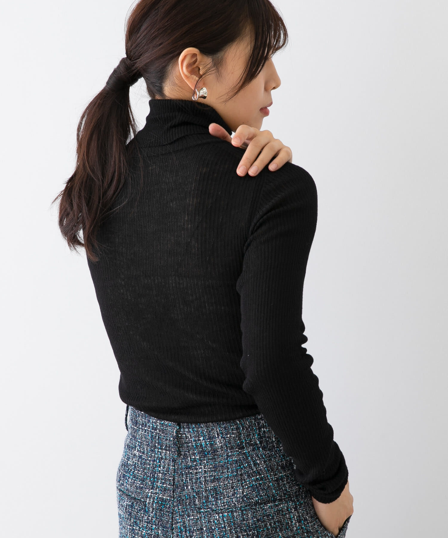 URBAN RESEARCH ROSSO「F by ROSSO　ウォッシャブルシアーリブタートルニット」|ニット・セーター|