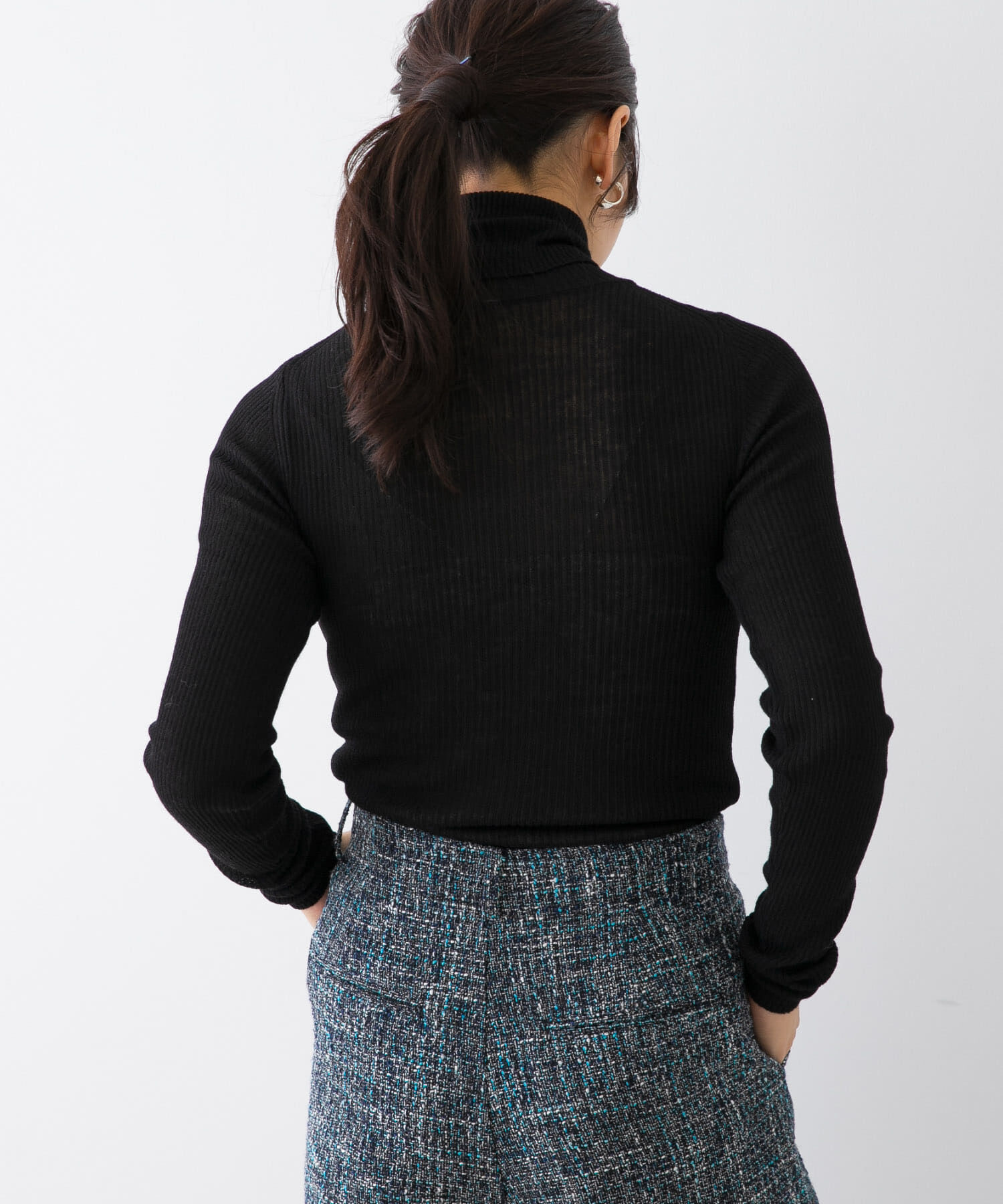 URBAN RESEARCH ROSSO「F by ROSSO　ウォッシャブルシアーリブタートルニット」|ニット・セーター|