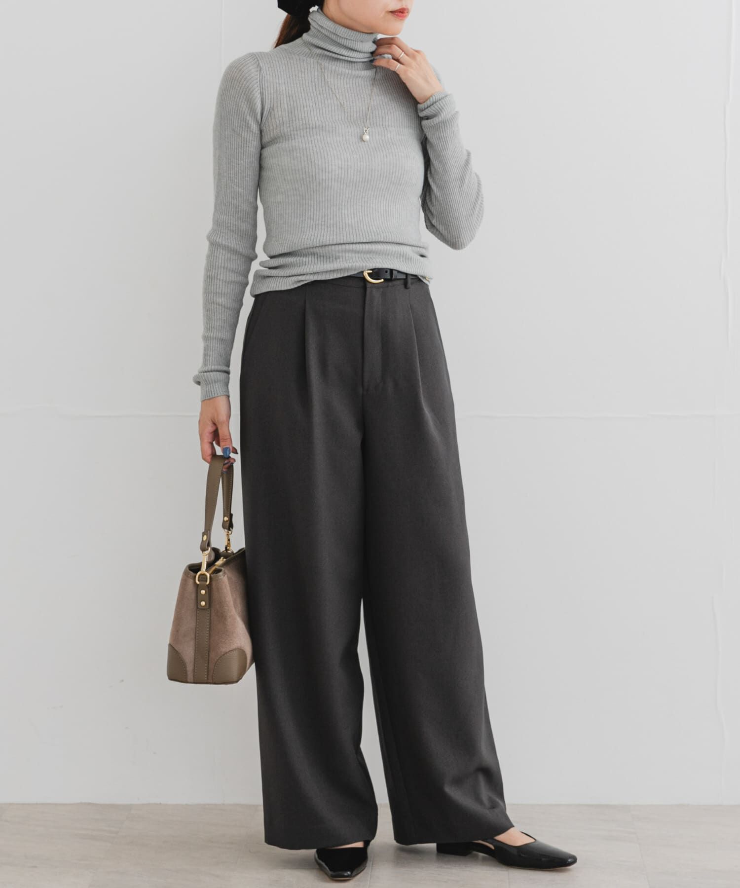 URBAN RESEARCH ROSSO「F by ROSSO　ウォッシャブルシアーリブタートルニット」|ニット・セーター|