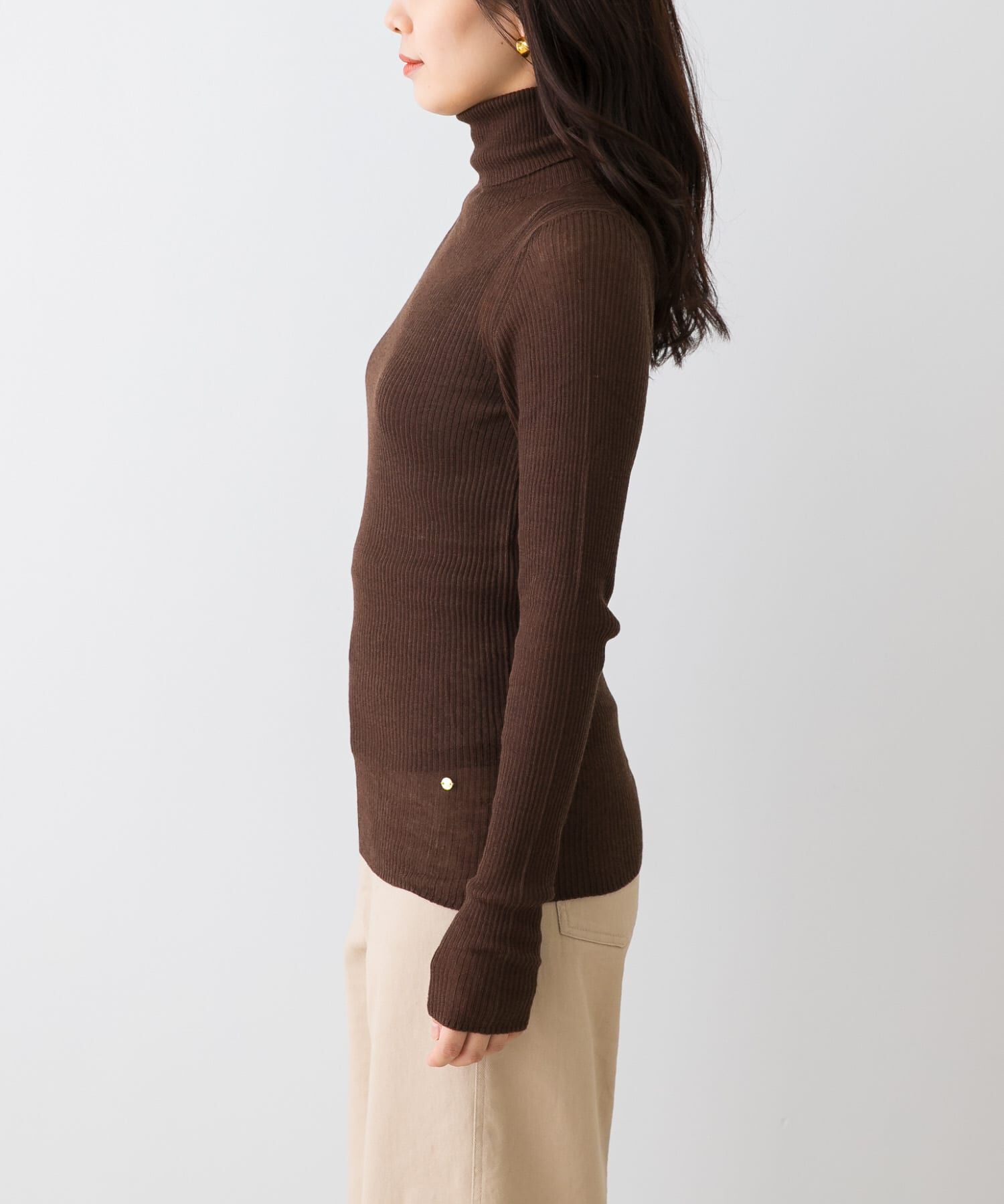 URBAN RESEARCH ROSSO「F by ROSSO　ウォッシャブルシアーリブタートルニット」|ニット・セーター|