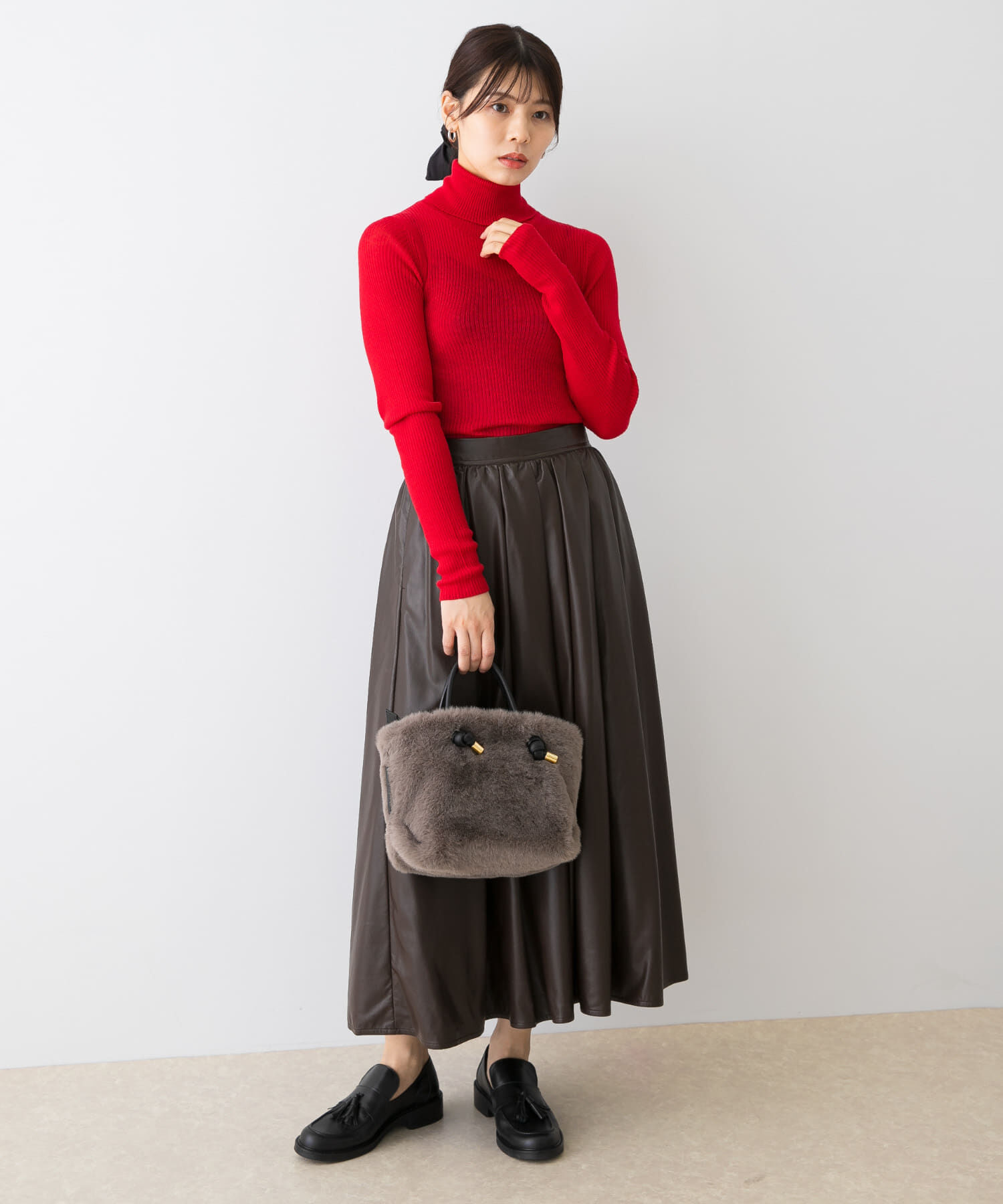 URBAN RESEARCH ROSSO「F by ROSSO　ウォッシャブルシアーリブタートルニット」|ニット・セーター|