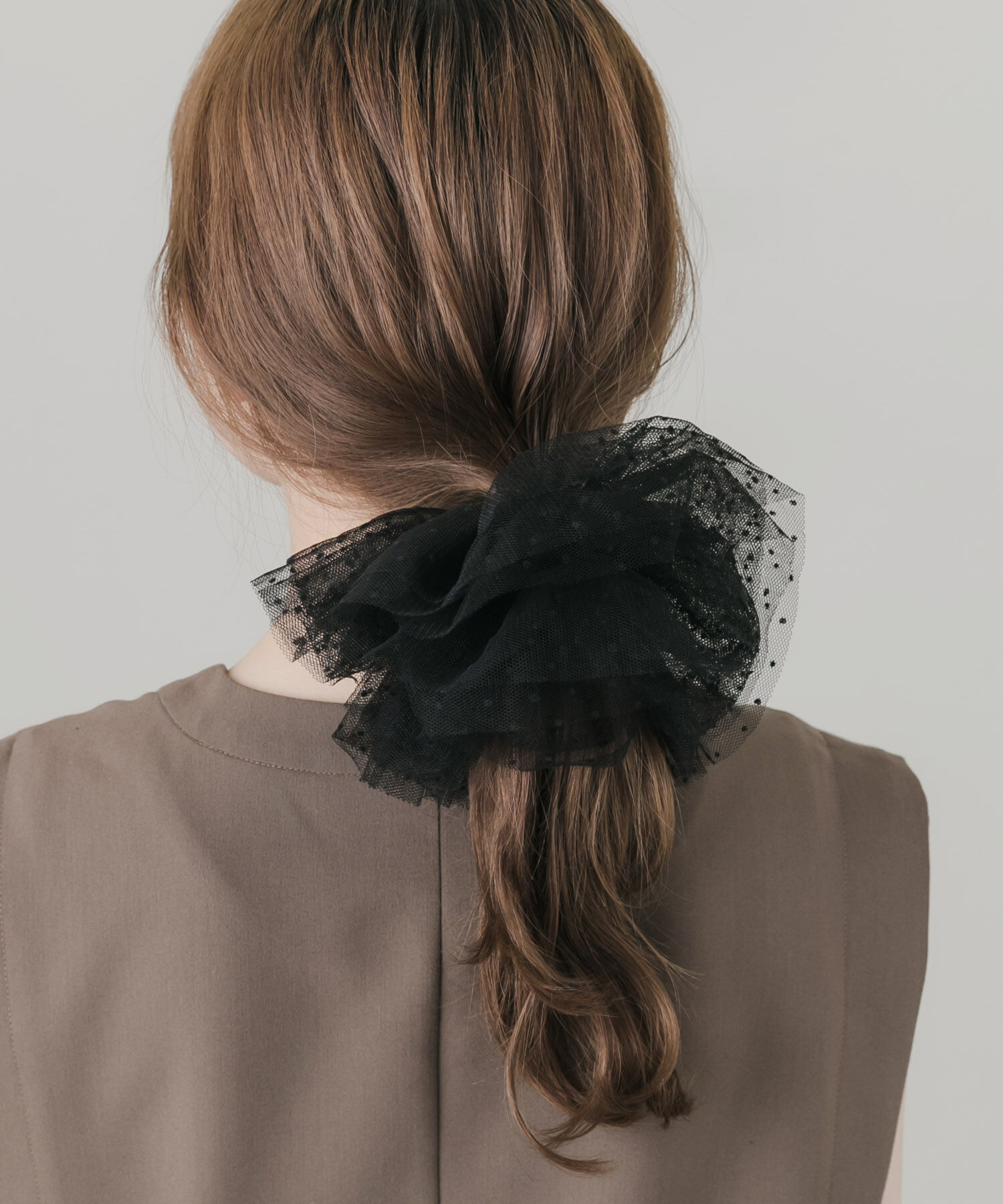 SMELLY「ドットチュールボリュームシュシュ」|ヘアゴム・シュシュ|