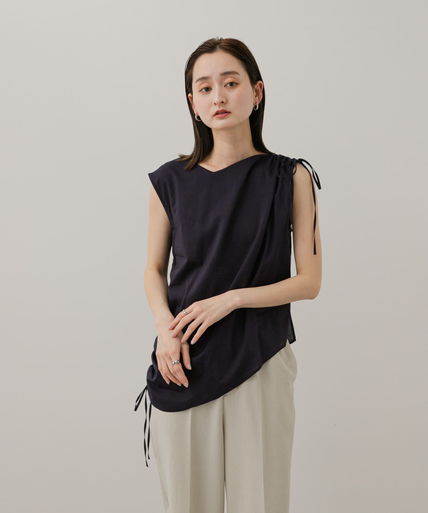 SENSE OF PLACE by URBAN RESEARCH「アシンメトリーシャーリングトップ」|シャツ・ブラウス|