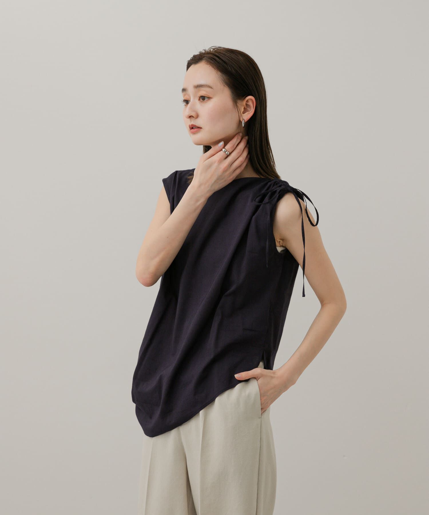 SENSE OF PLACE by URBAN RESEARCH「アシンメトリーシャーリングトップ」|シャツ・ブラウス|