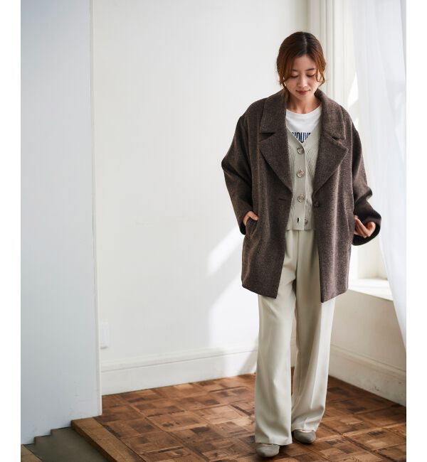 le.coeur blanc「《WEB限定アイテム》ヘリンボーンミドルコート」|その他|
