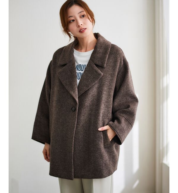 le.coeur blanc「《WEB限定アイテム》ヘリンボーンミドルコート」|その他|