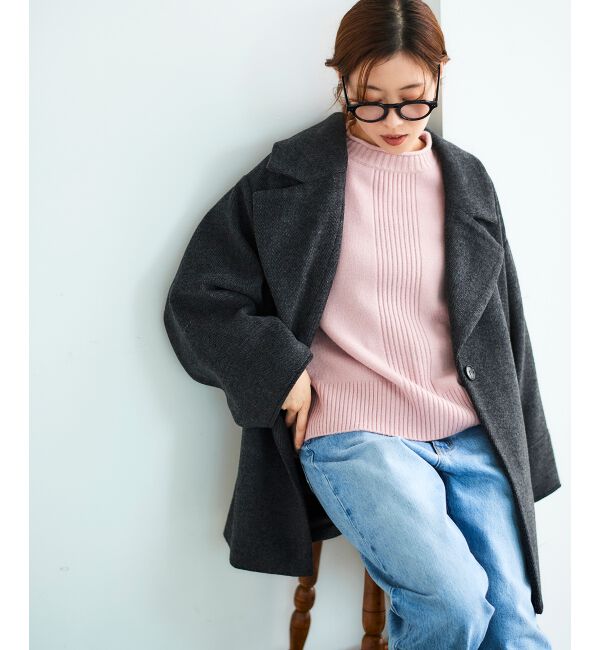 le.coeur blanc「《WEB限定アイテム》ヘリンボーンミドルコート」|その他|